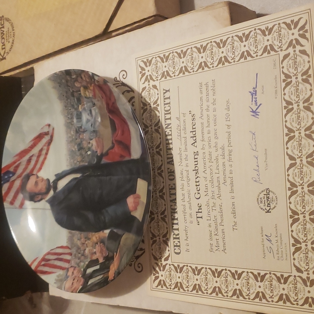 THE GETTYSBURG ADDRESS COLLECTOR PLATE - Picture 1 of 6